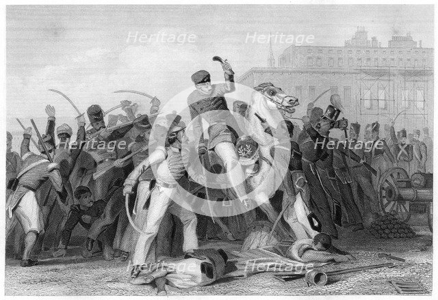 'Death of Colonel Finnis at Meerut', 1857, (c1860). Artist: Unknown