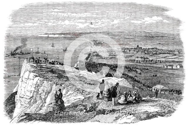 The Great Explosion at Seaford - Seaford Bay and Cliff, 1850. Creator: Unknown.