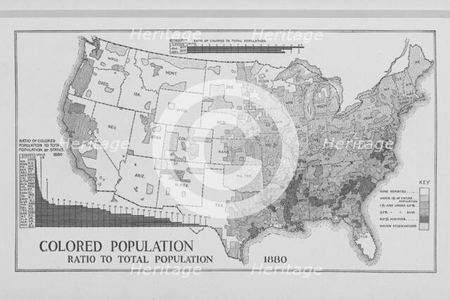 Colored population ratio to total population 1880, 1897. Creator: Unknown.