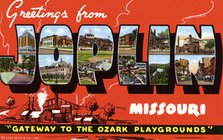 'Greetings from Joplin, Missouri, Gateway to the Ozark Playgrounds', postcard, 1942. Artist: Unknown