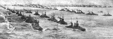 'La Reddition de la Flotte Allemande; Arrivee au mouillage, a l'embouchure du Forth, de la..., 1918. Creator: Unknown.