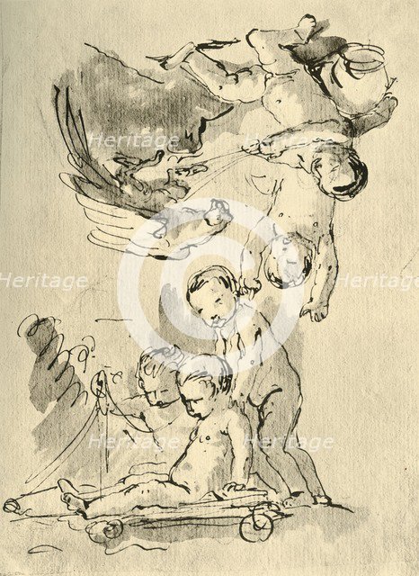 'Playing Cupids', c1757, (1928). Artist: Giovanni Battista Tiepolo.