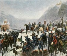 The 1st Silesian Army crossing the the River Rhine near Kaub, 1 January 1814, (1936). Creator: Unknown.