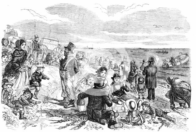 Eight Hours at the Sea-Side - drawn by John Leech, 1856.  Creator: Unknown.