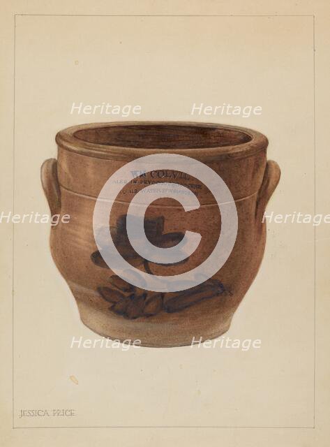 Crock, c. 1937. Creator: Jessica Price.