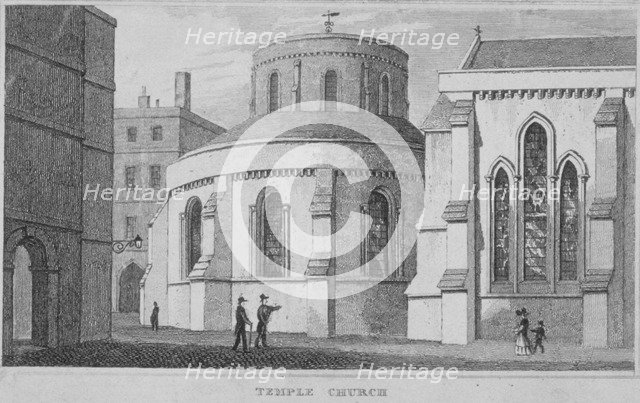 Temple Church, City of London, 1800. Artist: Anon