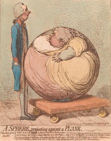 A Sphere, Projecting Against a Plane, January 3, 1792., January 3, 1792. Creator: James Gillray.