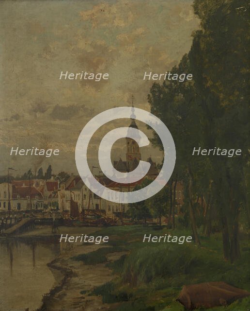 A View of Temse, c1860-1900. Creator: Henri Van der Hecht.