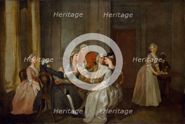 Playing At Quadrille, 1740-50. Creator: Francis Hayman.