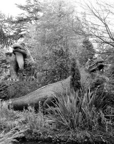 Prehistoric monsters, Crystal Palace Park, Bromley, 1981. Artist: Paul Barkshire