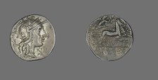 Denarius (Coin) Depicting the Goddess Roma (?), 117-116 BCE. Creator: Unknown.