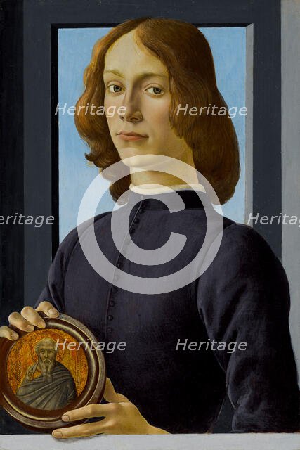 Young Man Holding a Roundel, c. 1480. Creator: Botticelli, Sandro (1445-1510).
