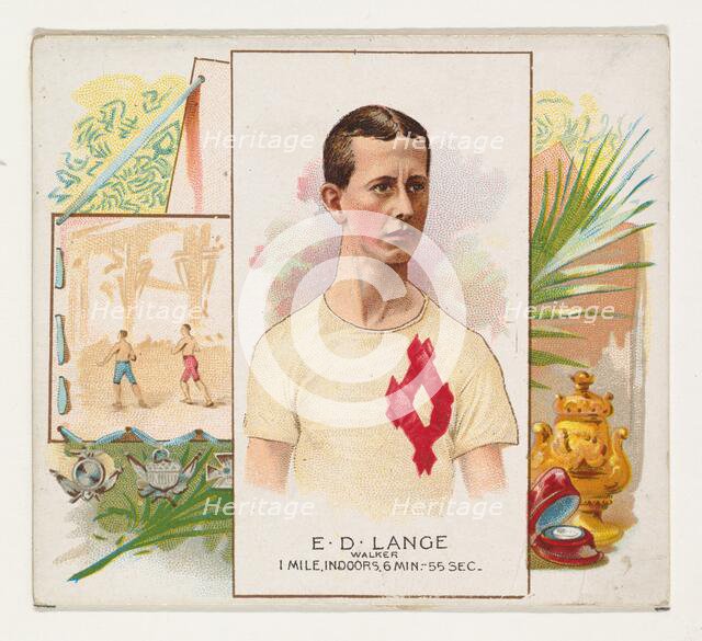 E.D. Lange, Walker, from World's Champions, Second Series (N43) for Allen & Ginter Cigaret..., 1888. Creator: Allen & Ginter.