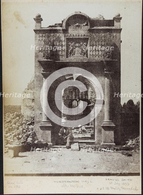 Samuel Smith sitting on the porch steps at the ruined Hunstanton Hall, shortly after..., 11 Jul 1853 Creator: Samuel Smith.