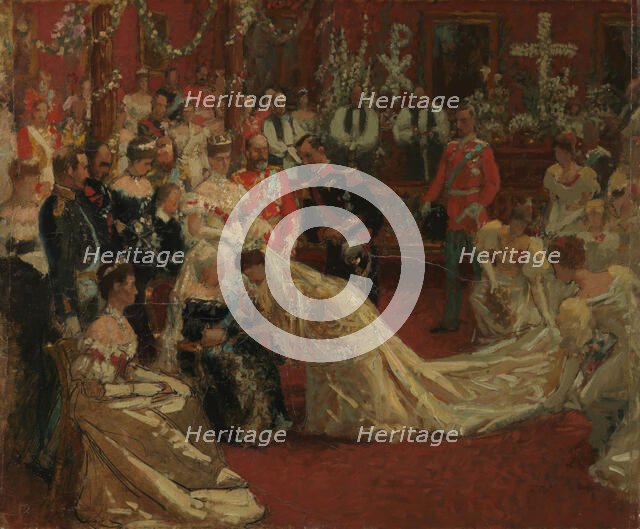 Prince Carl and Princess Maud's wedding, probably 1896-1897. Creator: Laurits Tuxen.