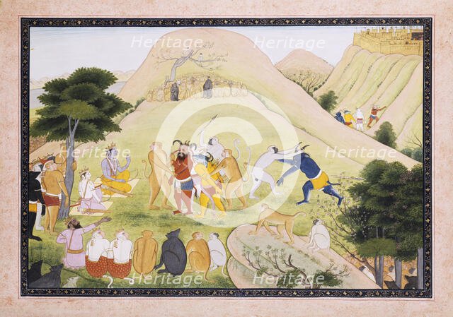 Capture of Demons in Lanka, 1775-1800. Creator: Unknown.