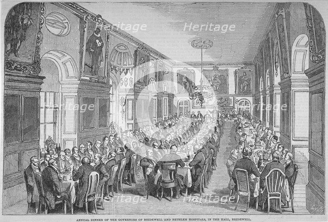 Bridewell Hall, City of London, 1850. Artist: Anon