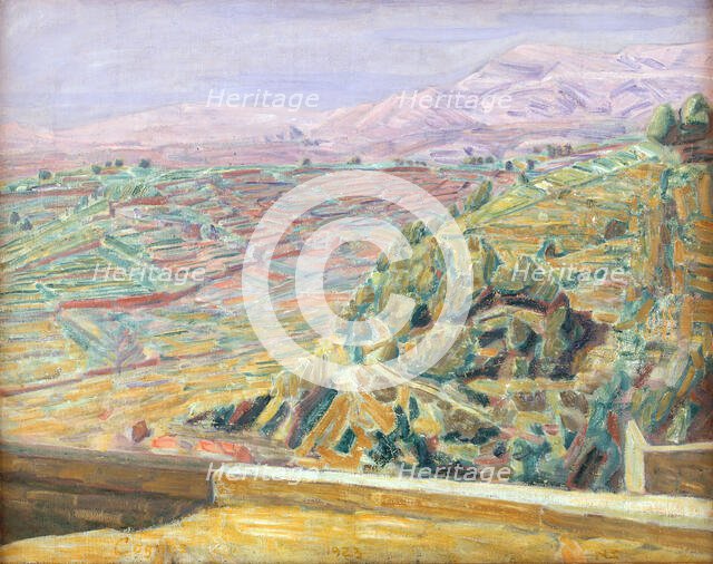 View from Castle Square, Cagnes, 1923. Creator: Niels Larsen Stevns.