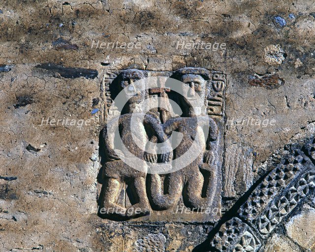  'Adam and Eve before the Original Sin', bas-relief on the façade of the church of San Luis de Al…