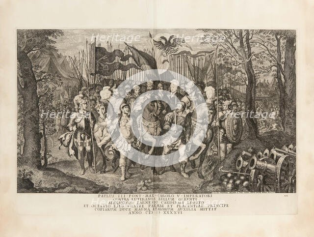 Pope Paul III with the imperial army fight the Protestant Lutherans, 1748. Creator: Prenner; Georg Kaspar; von (1720-1766).