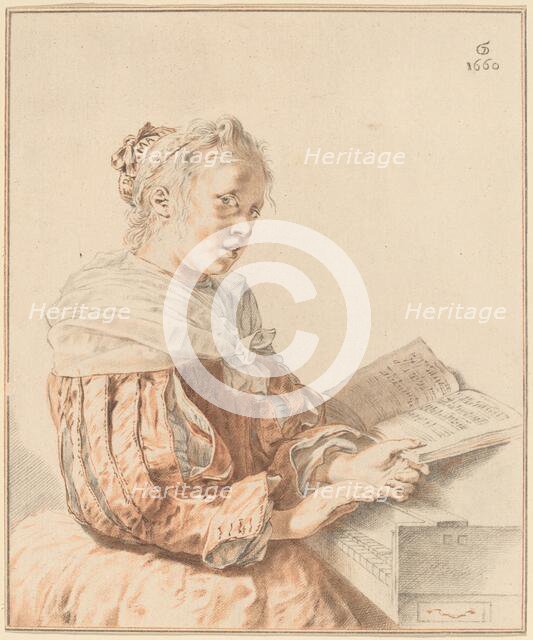 Young Girl at the Keyboard, 1767. Creator: Johannes Kornlein.