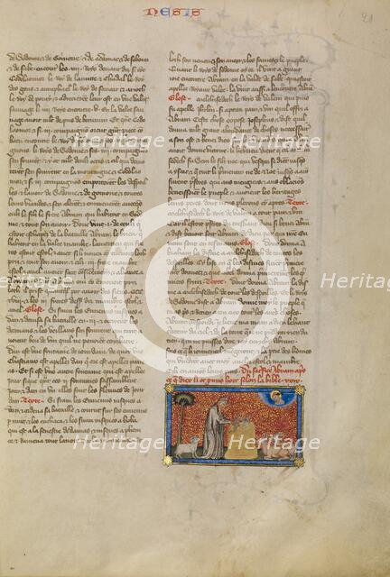 Abraham at the Altar, about 1360-1370. Creator: Master of Jean de Mandeville.