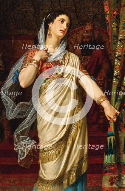 Esther before Ahasuerus, 1875. Creator: Merle, Hugues (1823-1881).