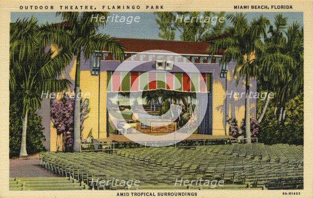 Outdoor Theatre, Flamingo Park, Miami Beach, Florida, USA, 1936. Artist: Unknown