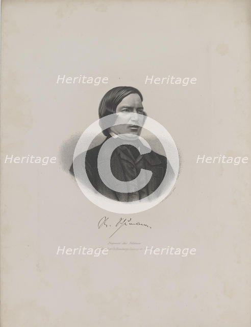 Portrait of the Composer Robert Schumann (1810-1856), c. 1840. Creator: Laemmel, Moritz (1822-?).
