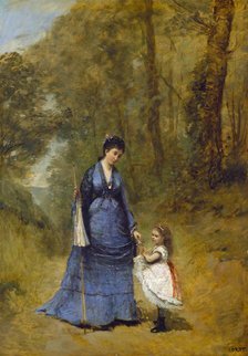 Madame Stumpf and Her Daughter, 1872. Creator: Jean-Baptiste-Camille Corot.