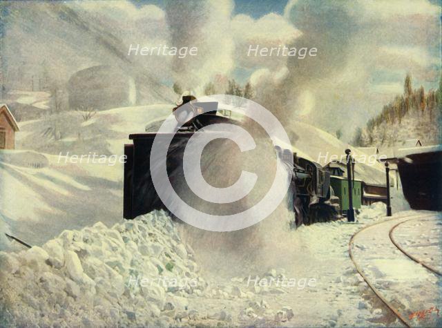 'Rotary Snow Plough at Blue Canyon, California (Southern Pacific Railway)', 1930. Creator: Unknown.