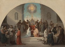 Esquisse pour l'église Sainte-Elisabeth : Les sept Sacrements, 1844. Creator: Paul Jourdy.