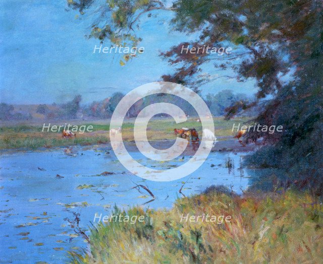 'The Watering Pond', c1868-1917. Artist: Walter Clark