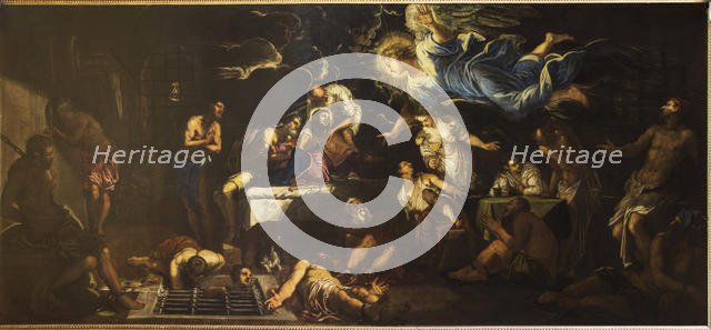 Saint Rochh in Prison Visited by an Angel, 1567. Creator: Tintoretto, Jacopo (1518-1594).
