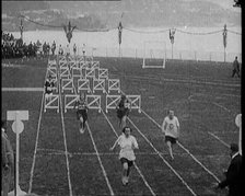 Female Athletes at the Women's World Games Hurdles, 1922. Creator: British Pathe Ltd.