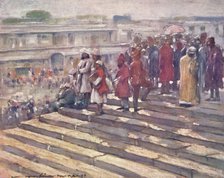 'On the Steps of the Jumma Masjid', 1903. Artist: Mortimer L Menpes.