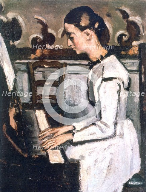 'Girl at the Piano, The Overture to Tannhauser', detail, 1868. Artist: Paul Cezanne