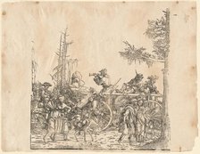Peasants with a Cart, 1516/1518 (published 1522, printed 1777 or 1796). Creator: Hans Burgkmair, the Elder.