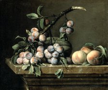 'Plums, Melon and Peaches', c1630-1680. Artist: Pierre Dupuis