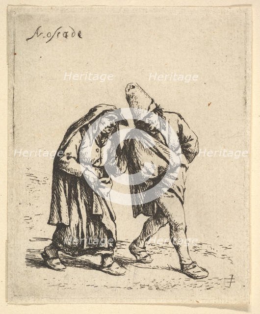 Man and Woman Walking, 1610-85. Creator: Adriaen van Ostade.