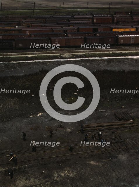 Section crew of the Chicago, Milwaukee, St. Paul and Pacific R.R..., Bensenville, Illinois, 1943. Creator: Jack Delano.