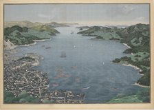 View of the bay of Nagasaki, c.1833. Creator: Kawahara, Keiga (1786-after 1860).