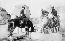 French Officers watering horses, between c1914 and c1915. Creator: Bain News Service.