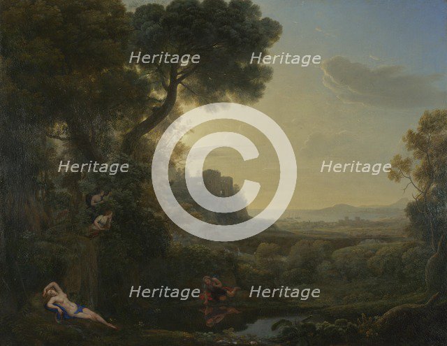 Landscape with Narcissus and Echo, 1644. Artist: Lorrain, Claude (1600-1682)