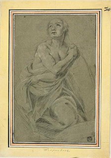 Draped Kneeling Female Nude, n.d. Creator: Abraham Jansz van Diepenbeeck.