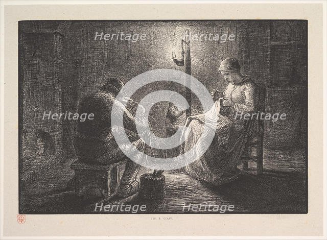 Night, from the series, Four Times of the Day, 1830-75. Creator: Jacques-Adrien Lavieille.