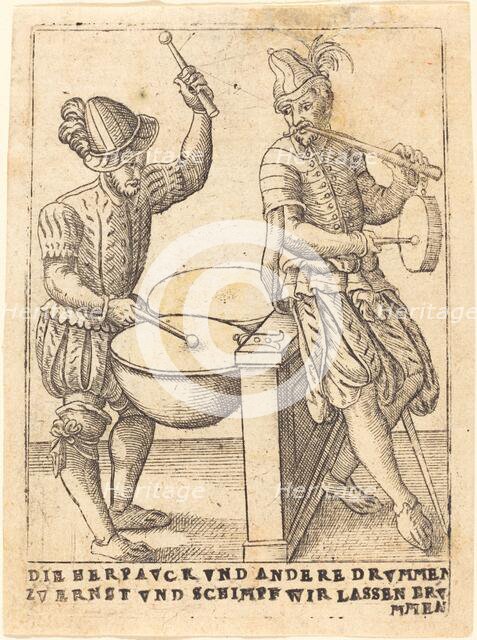 Die Herpavck vnd andere Drvmmen zvernst vnd Schimpf wir lassen ervmmen, c. 1580. Creator: Unknown.