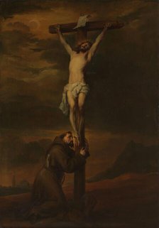 St Francis Lamenting at the Foot of the Cross, c.1650-c.1670. Creator: Unknown.