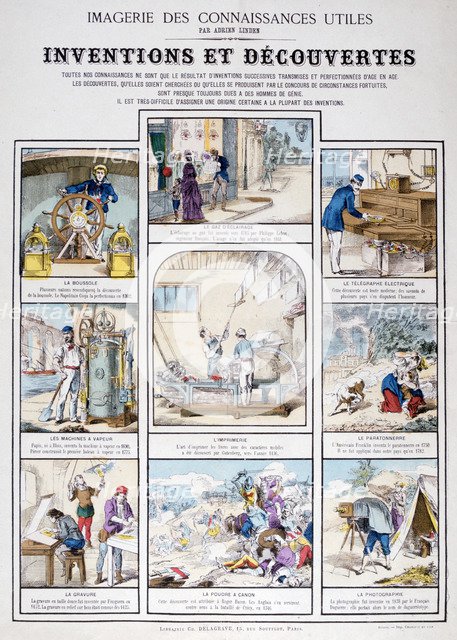 Inventions and Discoveries, 19th century. Artist: Unknown