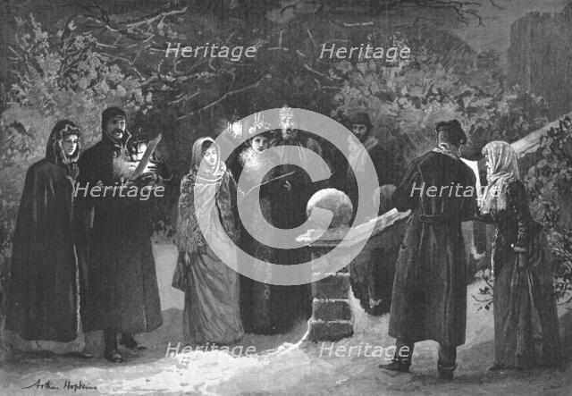 ''Amateur Wait's" - A Country House Party Serenading Their Friends on Christmas Eve', 1891. Creator: Unknown.